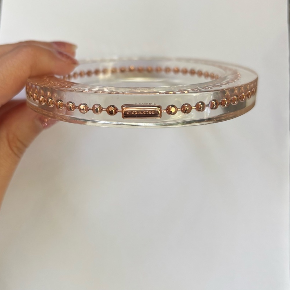 Authentic Coach Copper Ballchain Plaque Resin Bangle